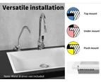 Granite Kitchen Sink Laundry Stone Sinks Undermount Single Bowl 59cmx45cm White - White