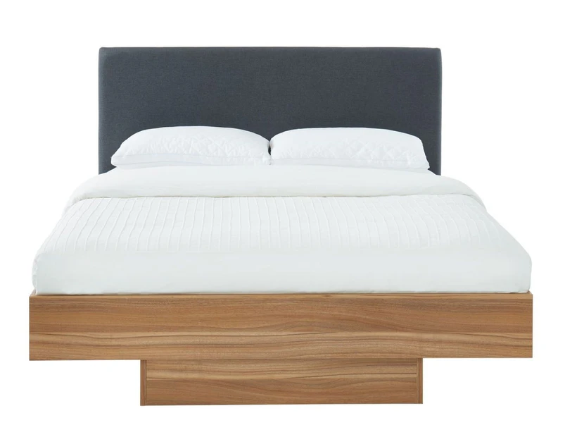 Natural Oak Wood Floating Bed Frame