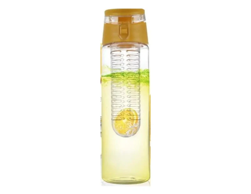 800ml Water Cup Fruit Infusing Drink Bottle--Yellow