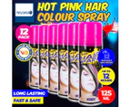 Party Central 12PCE Hair Spray Hot Pink Long Lasting Non-Sticky 125ml - Hot Pink