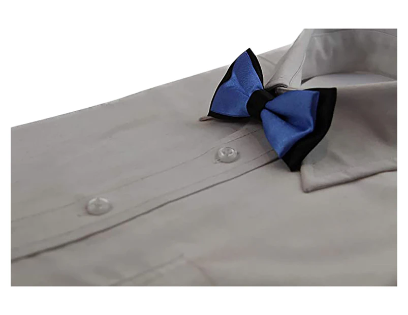 Boys Cornflower Blue Two Tone Layer Bow Tie Polyester