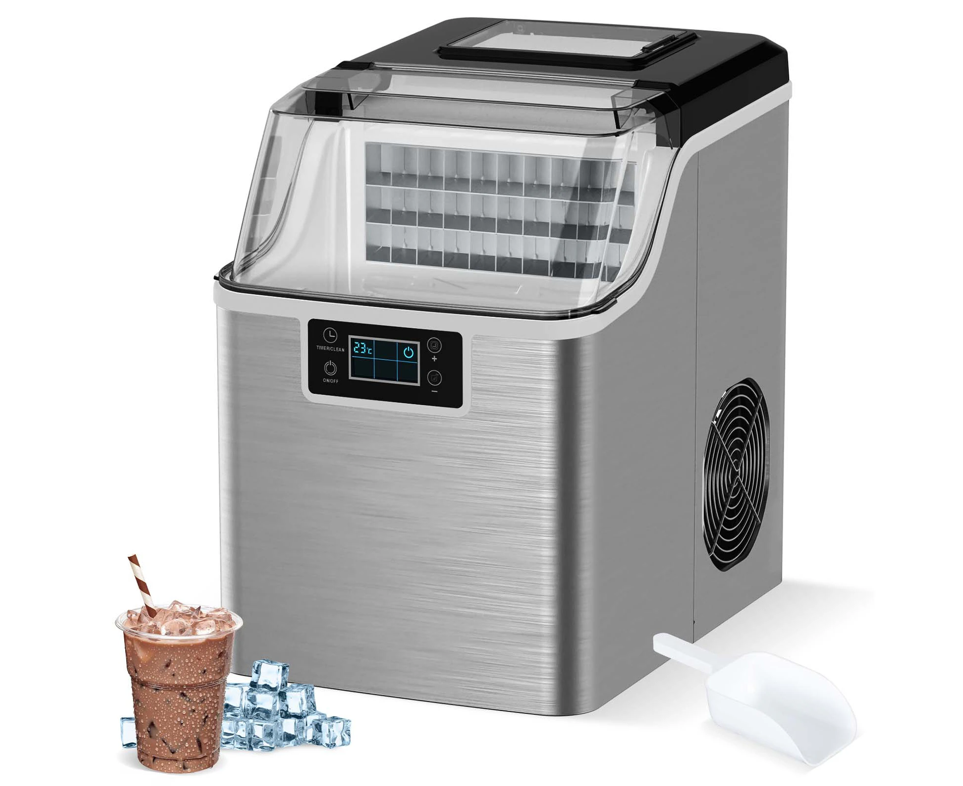 Advwin 3.2L Ice Maker Machine Countertop 20KG/24H Portable Ice Cube Maker