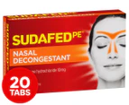 Sudafed PE Nasal Decongestant 20 Tabs