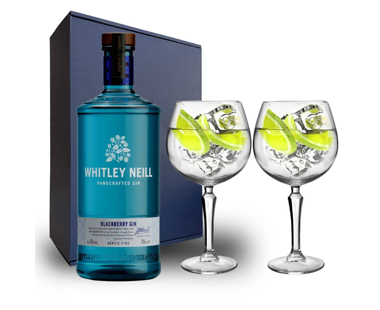 Whitley Neill Blackberry Hamper Pack includes 2 Speakeasy Gin Glasses