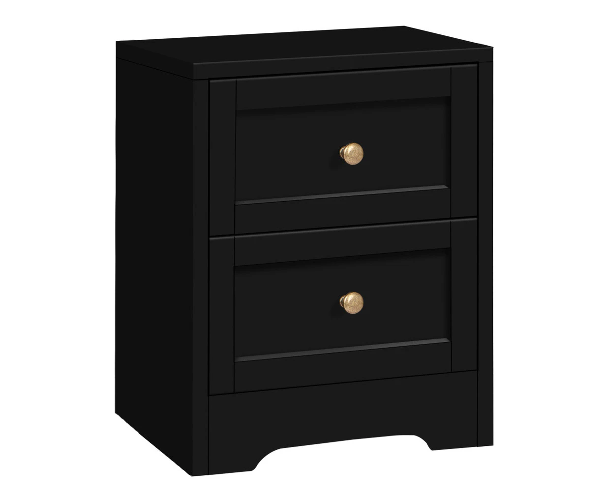 ALFORDSON Bedside Table Hamptons Cabinet Black