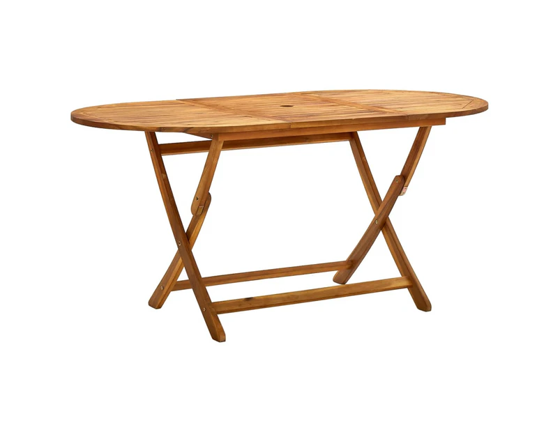 Folding Garden Table 160x85x75 cm Solid Acacia Wood