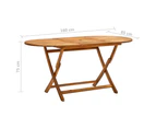 Folding Garden Table 160x85x75 cm Solid Acacia Wood