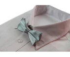 Boys Silver Plain Bow Tie Polyester