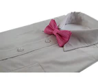 Boys Pink Polka Dot Pattern Bow Tie Polyester