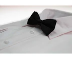 Boys Black Plain Bow Tie Polyester