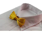 Boys Warm Yellow Plain Bow Tie Polyester