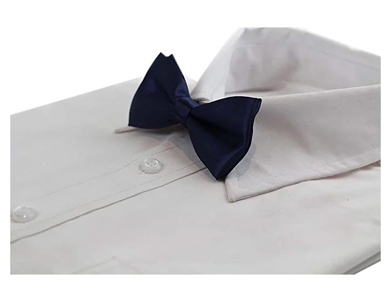 Boys Midnight Blue Plain Bow Tie Polyester