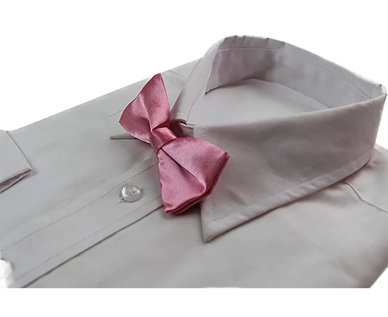 Boys Pink Plain Bow Tie Polyester