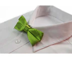 Boys Light Green Plain Bow Tie Polyester