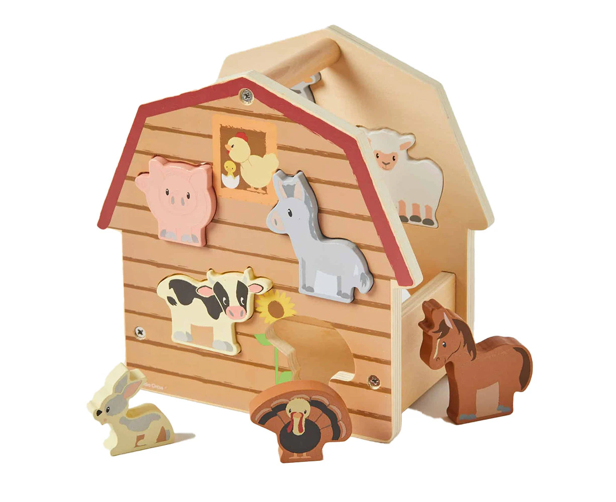 Studio Circus Farm Animal House Interactive Educational Children's Wood Toy 12m+