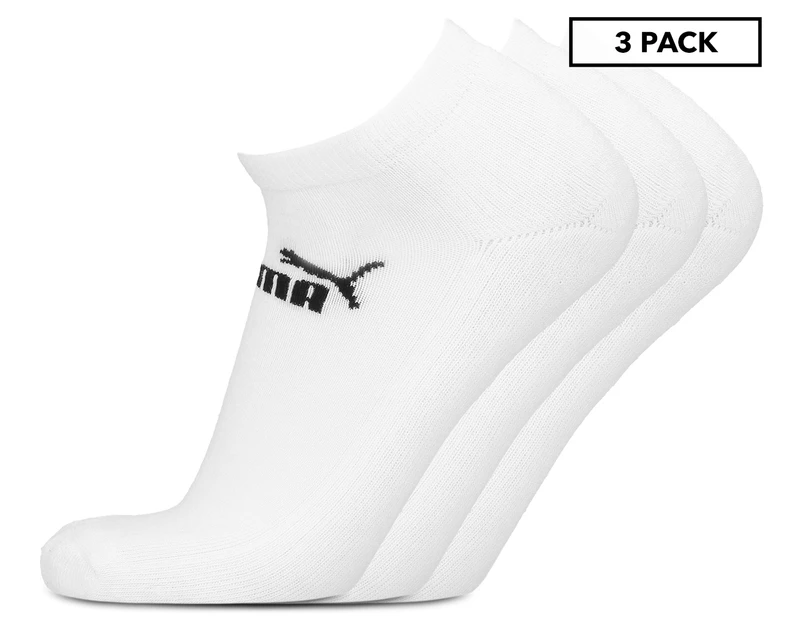 Puma Unisex Quarter Cushioned Sneaker Socks 3-Pack - White