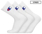 Champion Unisex Sport C Logo Crew Socks 3-Pack - White