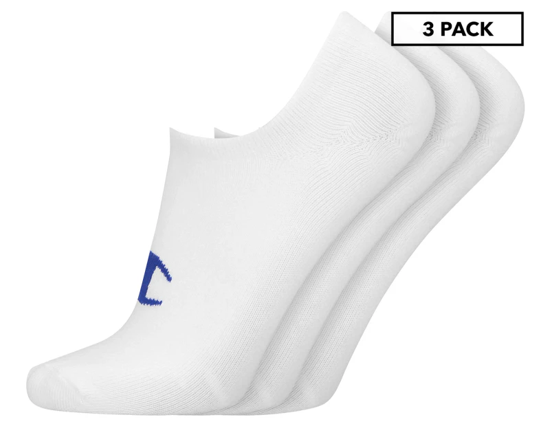 Champion Unisex Sport C Logo No Show Socks 3-Pack - White