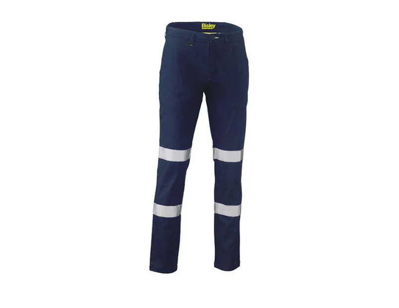 Bisley Taped Biomotion Stretch Cotton Drill Work Pants (BP6008T) - Navy