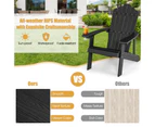 Costway Adirondack Beach Chair Sun Lounge Weather-Resistant w/Cup Holder Garden Patio Poolside Black