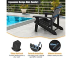 Costway Adirondack Beach Chair Sun Lounge Weather-Resistant w/Cup Holder Garden Patio Poolside Black