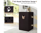 Costway 2-Tier Wood Cat Litter Storage Cabinet Enclosed Kitten Litter Box Pet Toilet Furniture Side Table Entryway Brown