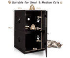 Costway 2-Tier Wood Cat Litter Storage Cabinet Enclosed Kitten Litter Box Pet Toilet Furniture Side Table Entryway Brown