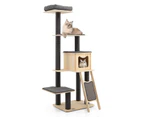 Costway 6-Tier 175cm Cat Tree Sisal Scratching Post Board Wood Kitty Tower Condo Scratcher w/Cushion Bed