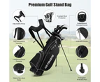 Costway Complete Men Golf Clubs Set Starters Pro w/Stand Bag 10 Pieces Alloy/Graphite Drive, Right Hand, Black