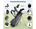 Costway Complete Men Golf Clubs Set Starters Pro w/Stand Bag 10 Pieces Alloy/Graphite Drive, Right Hand, Grey