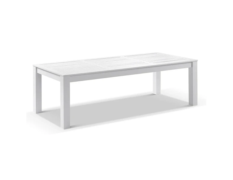 Santorini 2.5m Outdoor Rectangle Aluminium Dining Table - Dining Tables - White