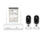 Elinz 4CH Wireless Wire-free Home Battery Security 1080P HD WiFi 2x Camera CCTV System NVR Indoor Outdoor 1TB HDD