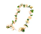 OWLCE Artificial Sakura Vine Flowers Plants - Artificial Flower Fake Flowers Sakura Vine Ivy Garlands Hanging for Wedding Party Garden (Champagne)