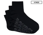 Bonds Men's Lightweight Quarter Crew Socks 4-Pack - Black