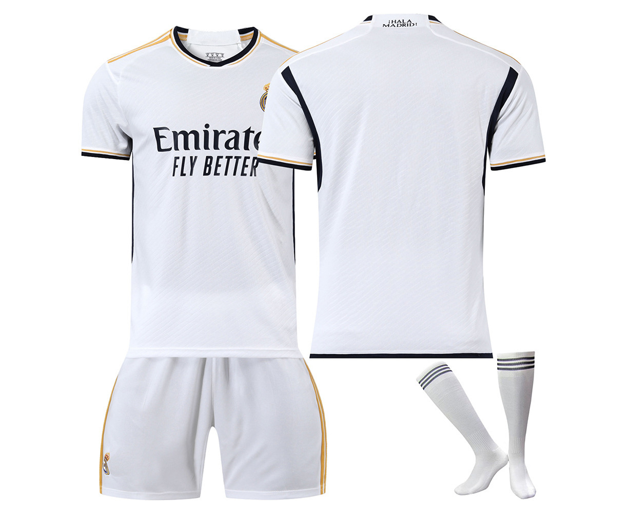 2023-24 Hala Madrid Home Jersey Suit Boys Men's Football Shirt Soccer ...