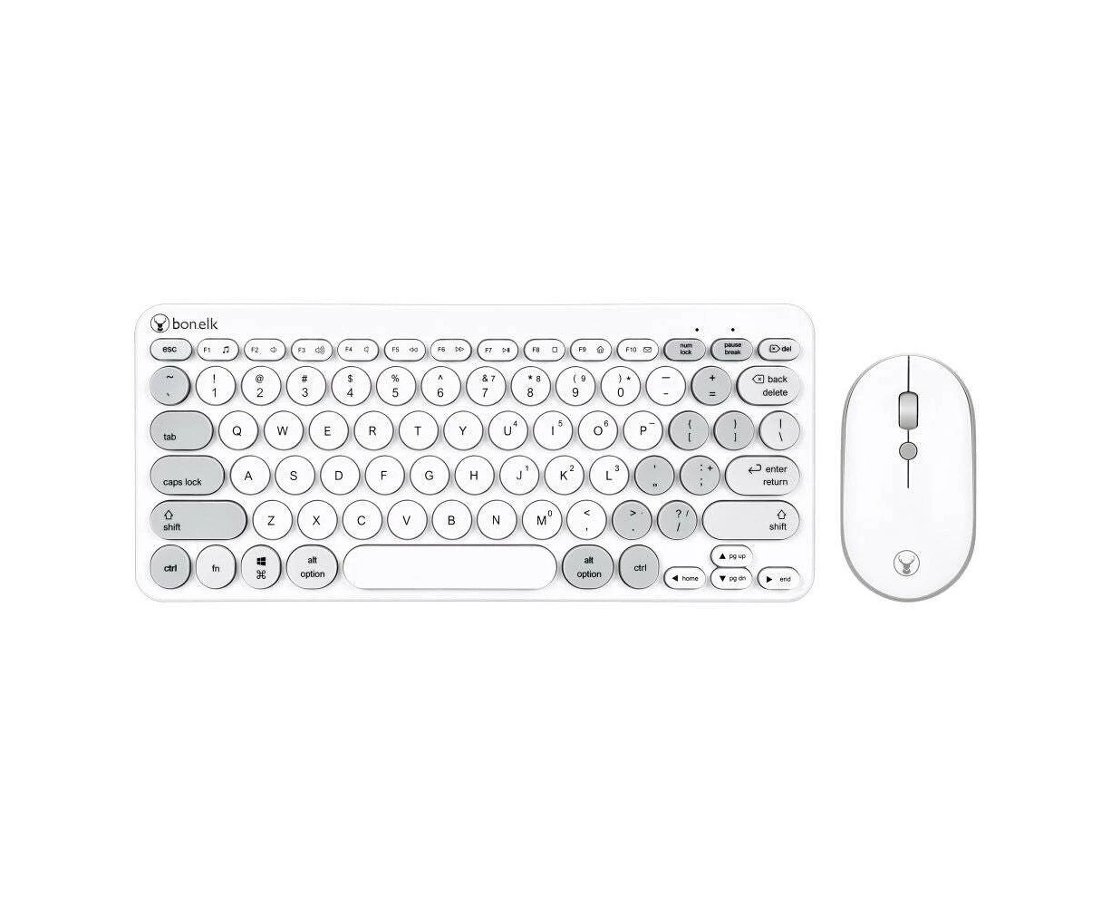 Bonelk KM-383 USB Wireless Keyboard & Mouse 1800DPI Combo For Laptop/PC Grey