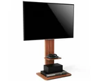 Heavy Duty TV Floor Stand with Wood Shelves Height Adjustable 32-65" LCD LED TVs