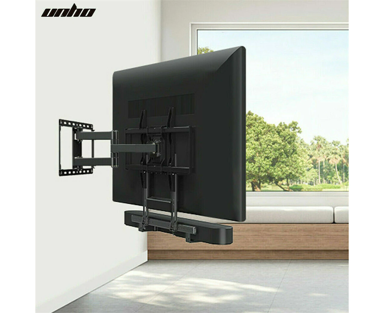 Universal Adjustable TV Soundbar Bracket Soundbar Mount Holder Wall 2Way Install