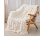 Soft Fuzzy Faux Fur Throw Blanket Shaggy Blankets, Fluffy Cozy Plush Comfy Microfiber Fleece Blankets for Couch Sofa Bedroom - Tie Dye Coffee