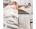 Soft Fuzzy Faux Fur Throw Blanket Shaggy Blankets, Fluffy Cozy Plush Comfy Microfiber Fleece Blankets for Couch Sofa Bedroom - Light grey