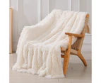 Soft Fuzzy Faux Fur Throw Blanket Shaggy Blankets, Fluffy Cozy Plush Comfy Microfiber Fleece Blankets for Couch Sofa Bedroom - Tie Dye blue