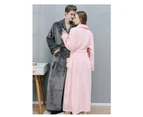 280GSM Soft Flannel Fleece Plush Robe - Full Length Long Bathrobes for Men and Women, Hug Sleep Cozy Weable Robes - Grey for men