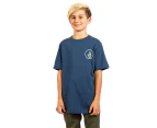 Volcom Boy's Youth Mini Circle Stone Short Sleeve Logo Tee - Blue