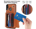 RFID Blocking Wallet Case for Samsung Galaxy A20 - Brown