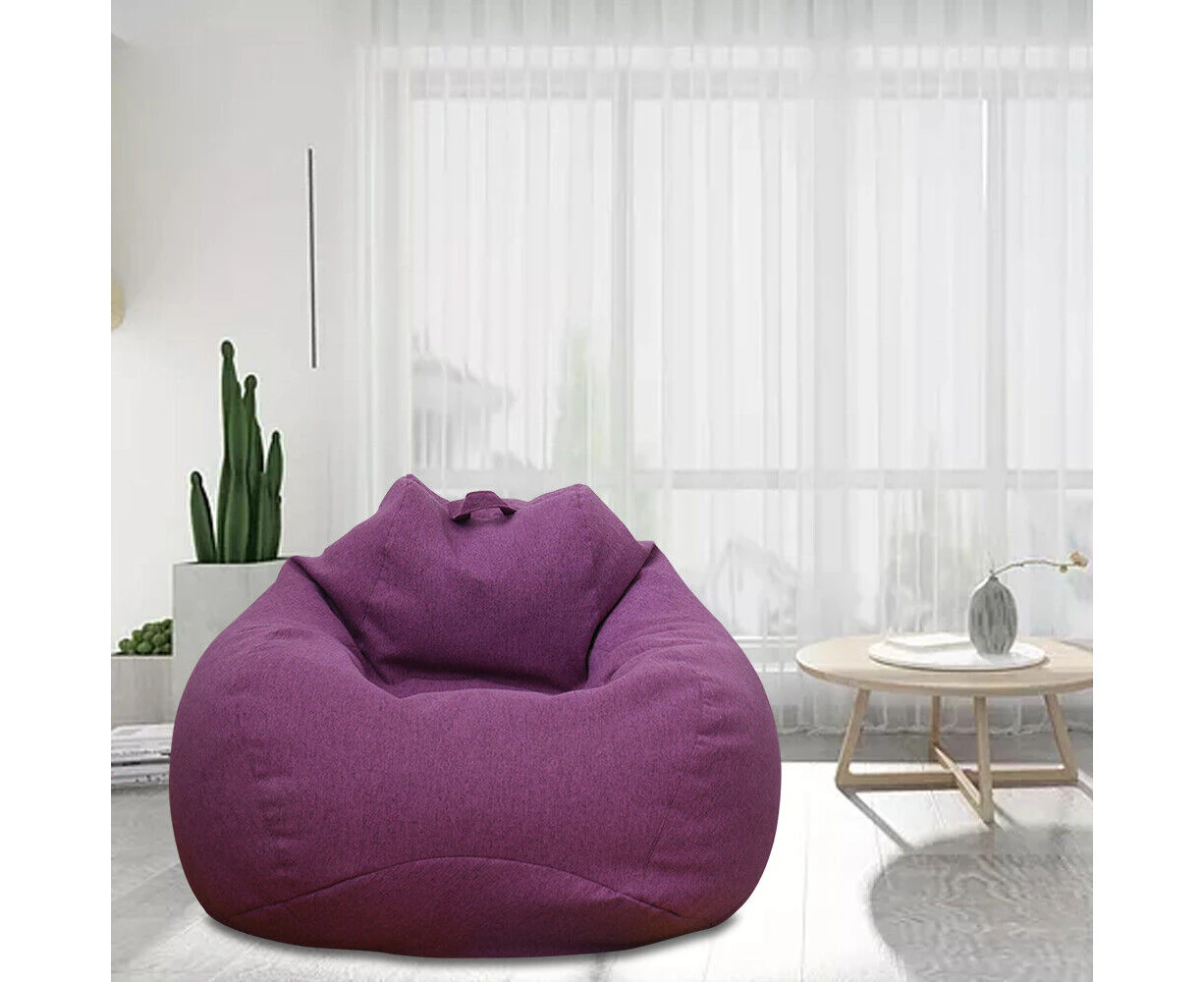 Purple Extra Large Bean Bag Chairs Sofa Cover Indoor Lazy Lounger 120x100cm