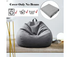 Dark Gray Extra Large Bean Bag Chairs Sofa Cover Indoor Lazy Lounger 120x100cm