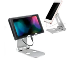 Phone Holder, Tablet Stand, Dock Holder Compatible for Mobile Phone, Accessories, Desk, Other Smartphones Aluminum - Silver