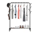 Black Heavy Duty Clothes Rail Rack Hanging Garment Display Stand Shoe Storage Shelf