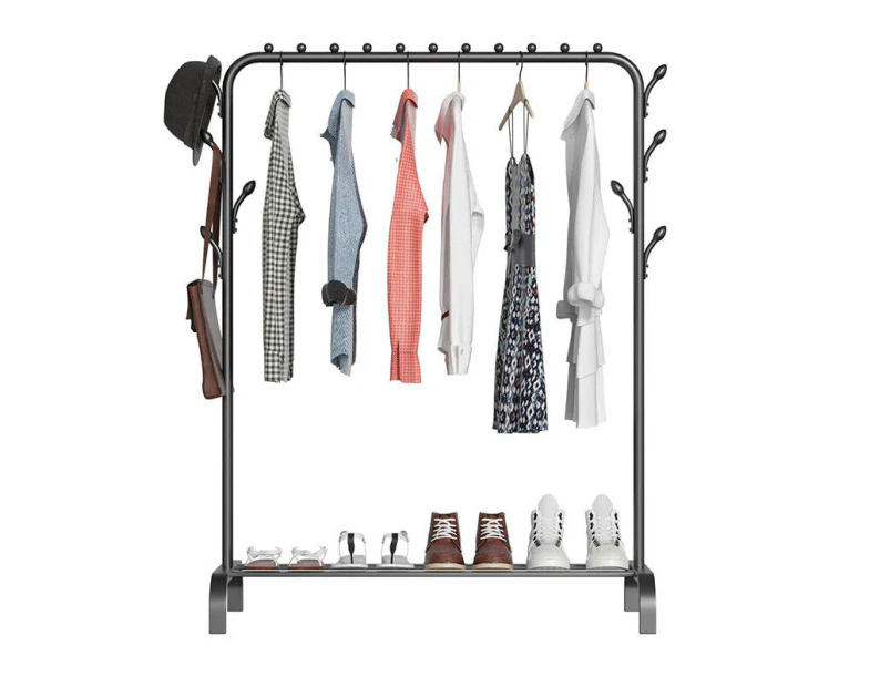 Black Heavy Duty Clothes Rail Rack Hanging Garment Display Stand Shoe Storage Shelf