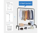 White Heavy Duty Clothes Rail Rack Hanging Garment Display Stand Shoe Storage Shelf